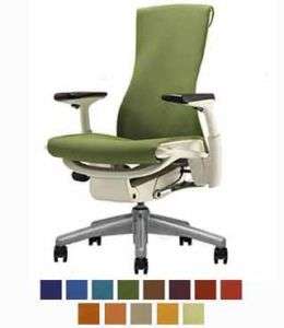 Herman Miller Embody Office Chair White Frame Titanium Base Green 