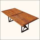 Rustic Distressed Solid Teak Wood Folding Large 79 Dining Room Table 
