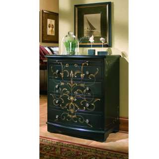 BEAUTIFUL Hand painted BLACK ACCENT onyx Chest dresser NEW  