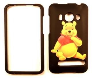 Winnie The Pooh Black HTC Evo 4G Faceplate Case Cover Snap On  