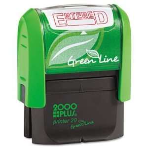  2000 PLUS Green Line Message Stamp, Entered, 1 1/2 x 9/16 