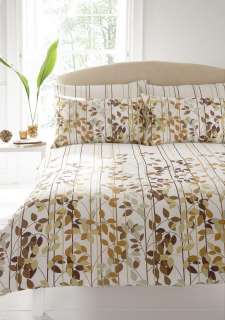 CREAM & BROWN SPOT DOUBLE QUILT COVER SET & CURTAINS  