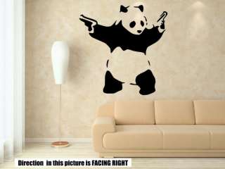 Ƹ̵̡Ӝ̵̨̄Ʒ Banksy Style Panda With Guns Art Wall Stickers  