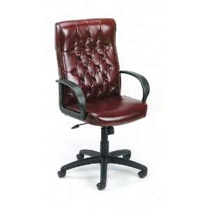   BOSS BUTTON TUFTED EXECUTIVE CHAIR IN BURGUNDY   Delivered Office