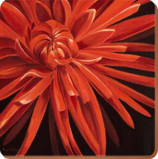 RED FLORAL Set of 4 FELT BACKED Placemats Table mats  