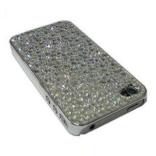 CLEAR DIAMOND BLING CHROME CRYSTAL CASE COVER FOR IPHONE 4G 4S  