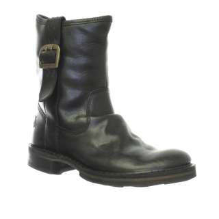 Fly London Ota Black Rug Leather Biker Boots Size 3 8  