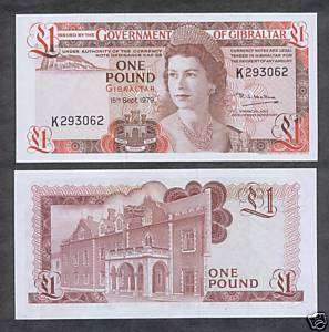 Gibraltar Paper Money   1 Pound   1979   P20b   Gem CU  