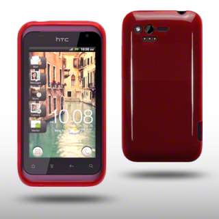 FROSTED TPU GEL CASE / COVER FOR HTC RHYME   RED  