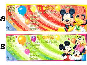 Inviti Compleanno Walt Disney x15 a scelta  