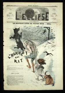   Victor Hugo L HOMME QUI RIT Potence Caricature de 1869