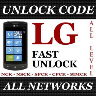 UNLOCK by Code TMobile LG MyTouch 4G Q C800, E739  