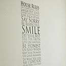 personalised family house rules wall vinyl by lucyslocket 