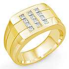   Ct F VS2 Princess Cut Diamond Mens Wedding Ring 14k Gold Yellow SZ12