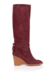 Vanessa Bruno Athe  Red Calf Wedge Suede Boots by Vanessa Bruno Athé