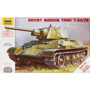   72 T 34/76 Soviet Tank Snap Kit (Plastic Model Airplane) Toys & Games