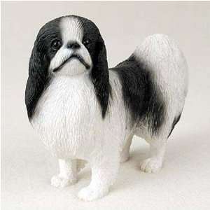  Japanese Chin, Black/White Original Dog Figurine (4in 5in 