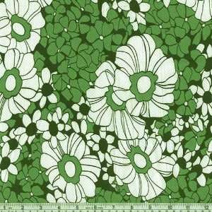  48 Wide Pique Print Floral Kelly Green Fabric By The 