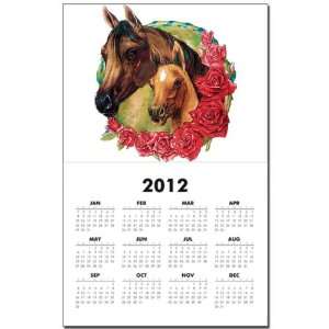 Calendar Print w Current Year Horse And Roses