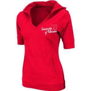   Womens Red Pulse 1/2 Sleeve Hooded Tunic Top