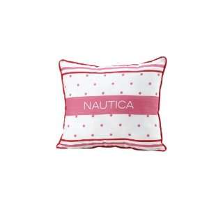  Nautica Kids Melanie Polka Dot/Stripe Pillow, Pink/White 