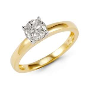  14k Yellow Gold 0.75 Ct Love Cut Diamond Solitaire Ring Jewelry