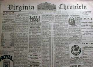   newspaper VIRGINIA CITY Nevada CHRONICLE   Original & 130 years old