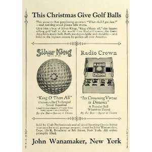  1923 Ad Christmas Gift Silver King Radio Crown Golf Balls 