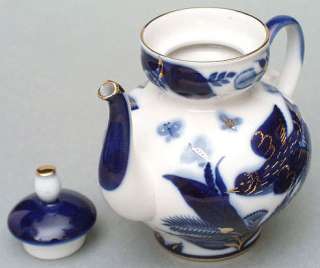 Lomonosov Porcelain Teapot is 6 1/2 inches tall, 6 1/4 inches the 