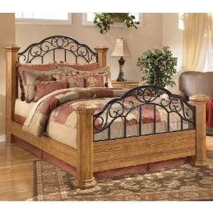   Poster Bedroom Set 3pc in Rich Golden Brown Finish