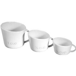   White Porcelain Storage Set of 3 Measuring Cups