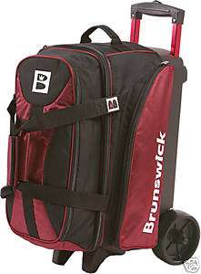 Brunswick Flash Black/Burg. 2 Ball Roller Bowling Bag  