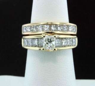 09 CARAT PRINCESS DIAMOND ENGAGEMENT WEDDING SET 14K  