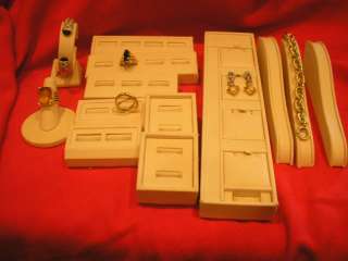 LOT OF 13 Cream Color Jewelry Display for earrings, bracelets,rings $ 