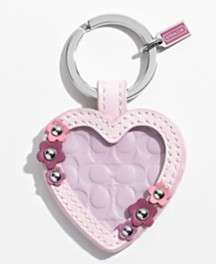 COACH FLORAL HEART PICTURE FRAME KEY RING
