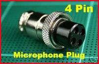 pc 4 Pin Female Microphone Plug for Ham Radio CB Mic  