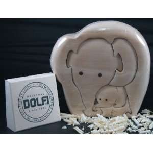  Dolfi Matteo Wood 3D Puzzle Jigsaw Elephant Mom Baby NEW 
