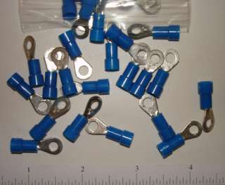 100 BLUE RING TERMINALS 16 14 GAUGE WIRE CONNECTORS ELECTRICAL WIRING 