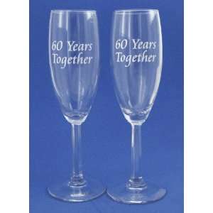 60th Wedding Anniversary Champagne Glasses for 60th Anniversary Party 