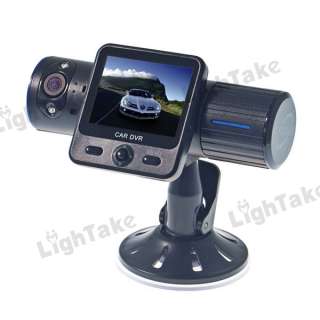   LCD Rotatable Dual Camera Lens GPS Car DVR with G sensors Black  