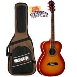   Schmidt by Washburn OF2 Folk Size Acoustic Guitar Bundle Sunburst