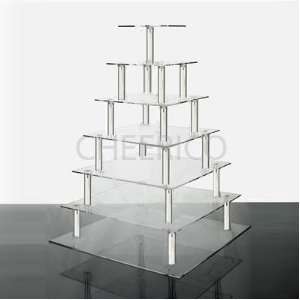 Tier Square Wedding Acrylic Cupcake Stand Tree Tower Cup Cake 