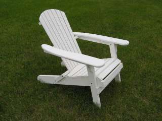 Deluxe White Cedar Adirondack Folding Chair   White  