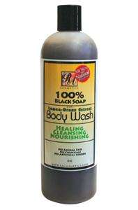 100% Liquid Black Soap Body Wash w/ Lemon Grass Extract NET WT 13 fl 