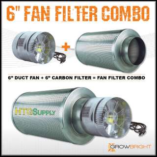 18 CARBON AIR FILTER PRO COMBO SIX inch Duct FAN INLINE EXHAUST 