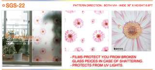 SGS 22 PINK DAISY PRIVACY WINDOW FILM 36 X 6.6FT  