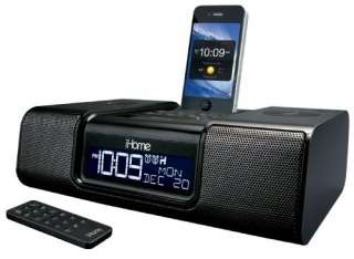   iA9BZC App Enhanced Dual Alarm Clock Radio for iPhone/iPod (Black
