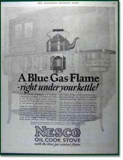 This is an original 1924 print ad for Nesco Oil Cook Stove   blue gas 