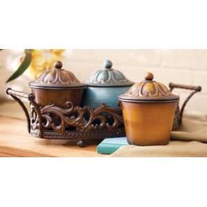   of 3 Vibrant Antique Style Decorative Boxes with Tray
