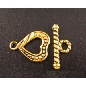  #70511 Antique gold lead safe pewter clasp, 24x11mm fancy 